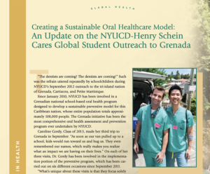 NYU College of Dentistry: Global Health Nexus, Summer 2013 Issue